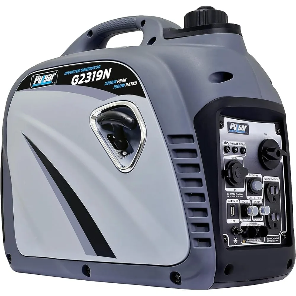 

Pulsar G2319N 2,300W Portable Gas-Powered Inverter Generator with USB Outlet & Parallel Capability, CARB Compliant, Gray