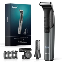 KENSEN S15 Waterproof Dual-Sided Electric Beard & Body Hair Trimmer (Black)