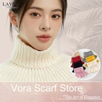 Women's Cozy Detachable Knitted Turtleneck Collar Warm Fleece Lined Neck Warmer for Autumn Winter Fashion