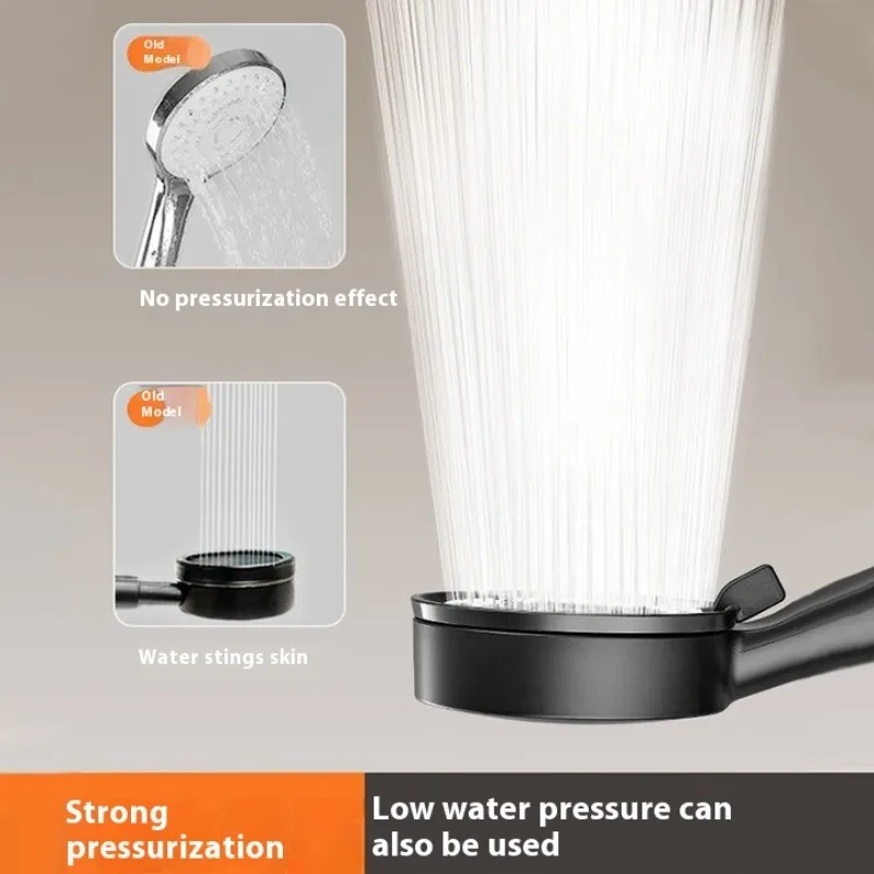 High Pressure Shower Head 6 Modes Adjustable Showerheads with Hose Water Saving One-Key Stop Spray Nozzle Bathroom Accessories