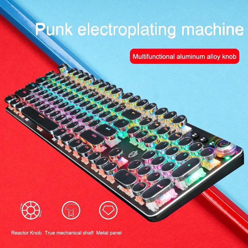 

Retro Punk Wired Mechanical Backlit Keyboard - The Ultimate Choice for Mechanical Keyboard EnthusiastsAre you a fan of retro pu