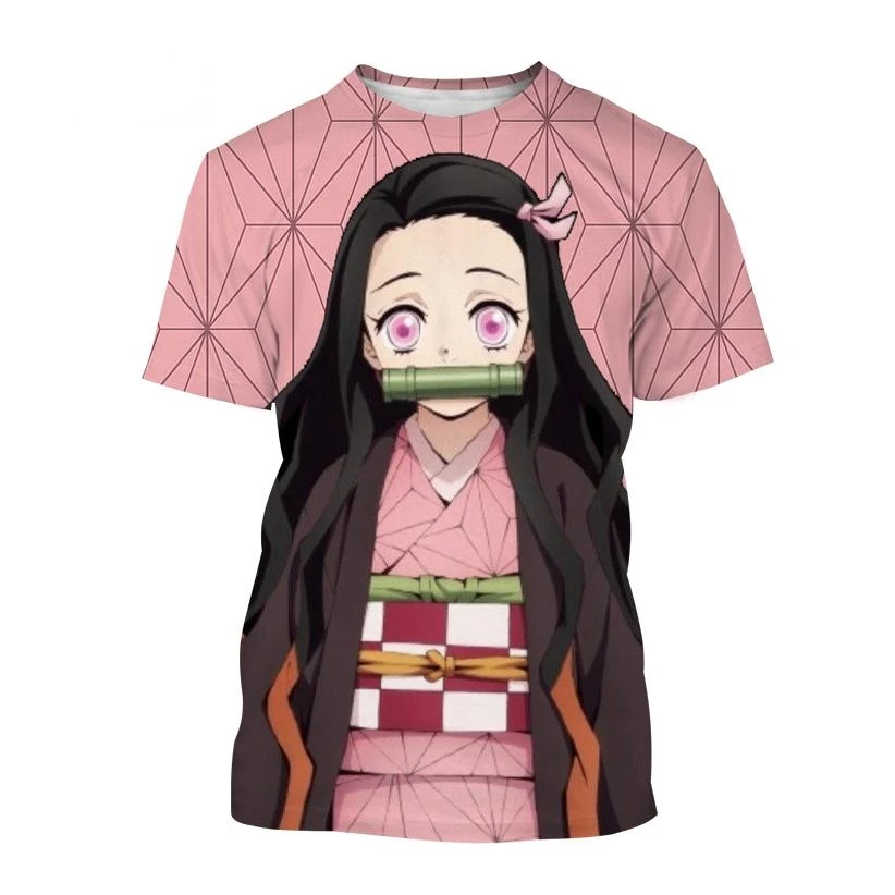 thumbnail image 1 of Camiseta de manga corta con estampado 3D de Anime Demon Slayer, Kimetsu no Yaiba, Kamado, Nezuko, Kochou, Shinobu, 1 of 5