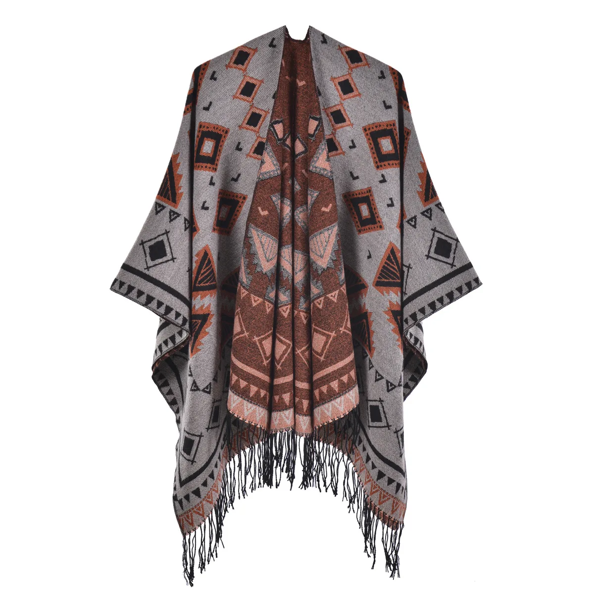 

Cape Poncho Cloak Women Fashionable Imitate Cashmere Autumn and Winter Lady Shawl Bohemian Travel Air Conditioning Room Shawl P3