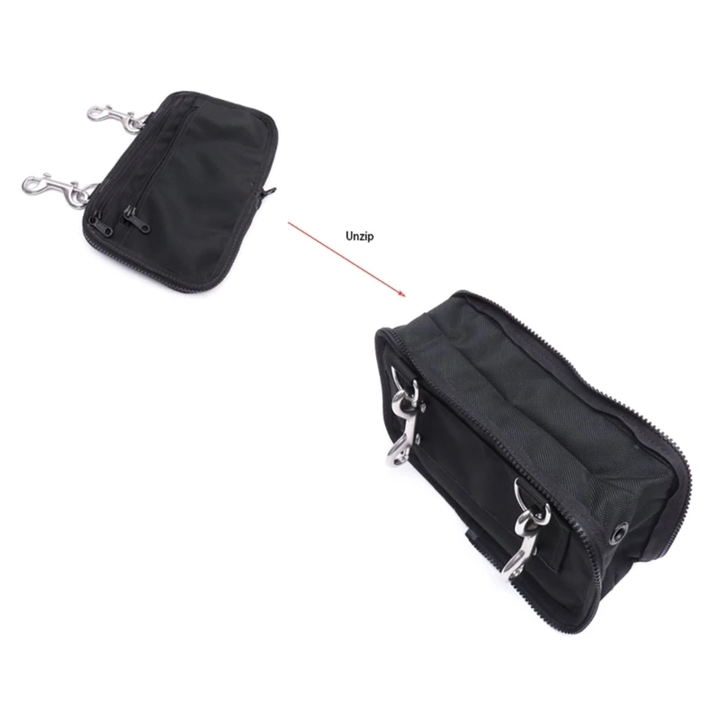 Side Mount Diving Storage Pocket Bag with Double Ended Hook Water Sport Equipment Diving Sidemount Storage 5