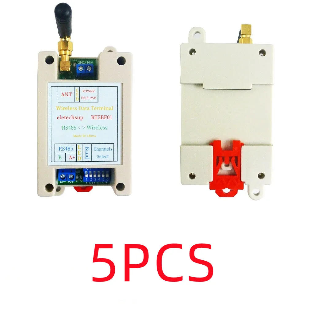 

5 PCS 433M DC 12V/24V DIP Switch Wireless RS485 transceiver