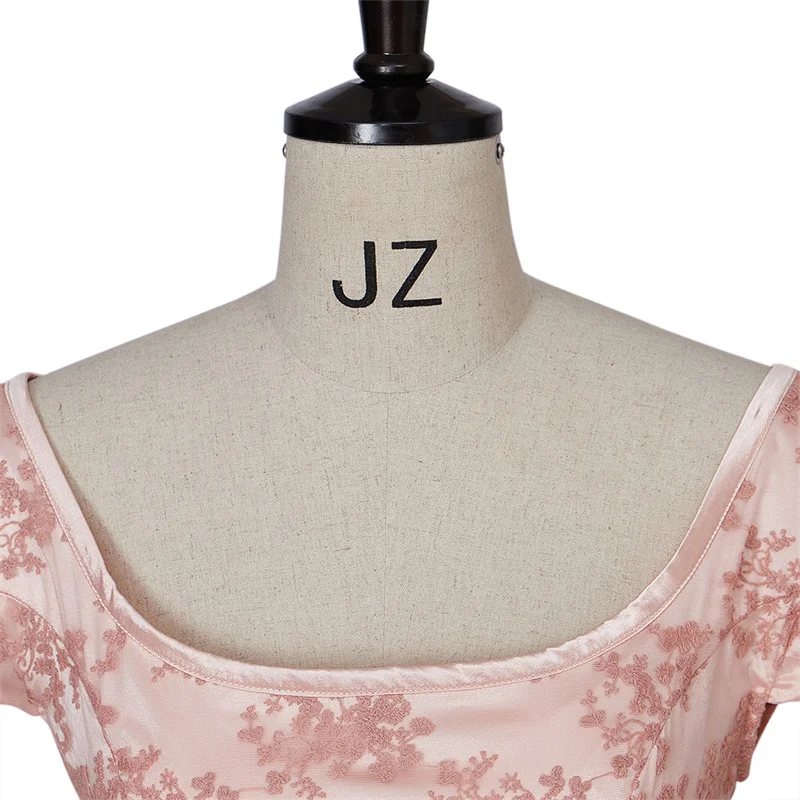 Robe Régence Daphne Basset Femme - Style Jane Austen, Taille Haute, Manches Bouffantes - Parfaite Pour Costume Et Fêtes