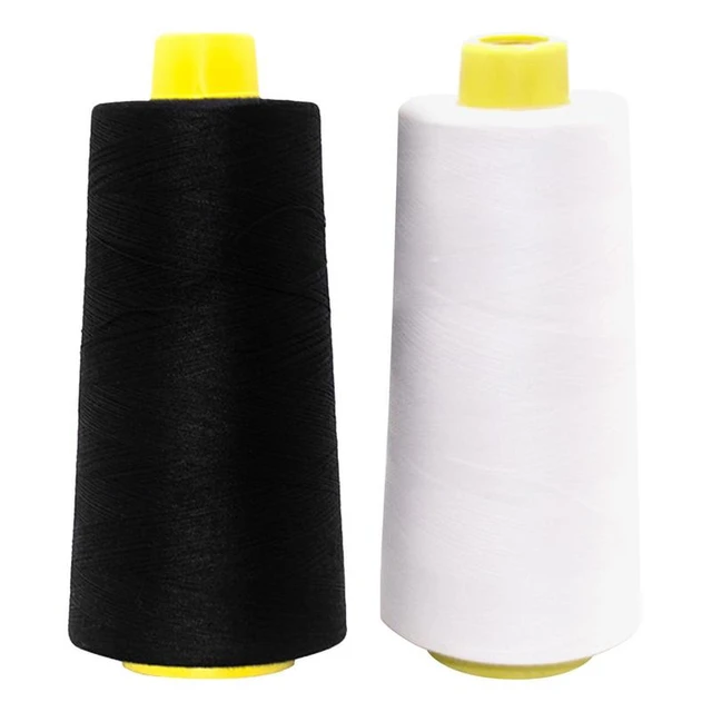 Black And White Sewing Thread 8000 Yards Sewing Machine Fiber Hand Work  Thread Multi-Purpose Sewing Accessories For Sewing - AliExpress