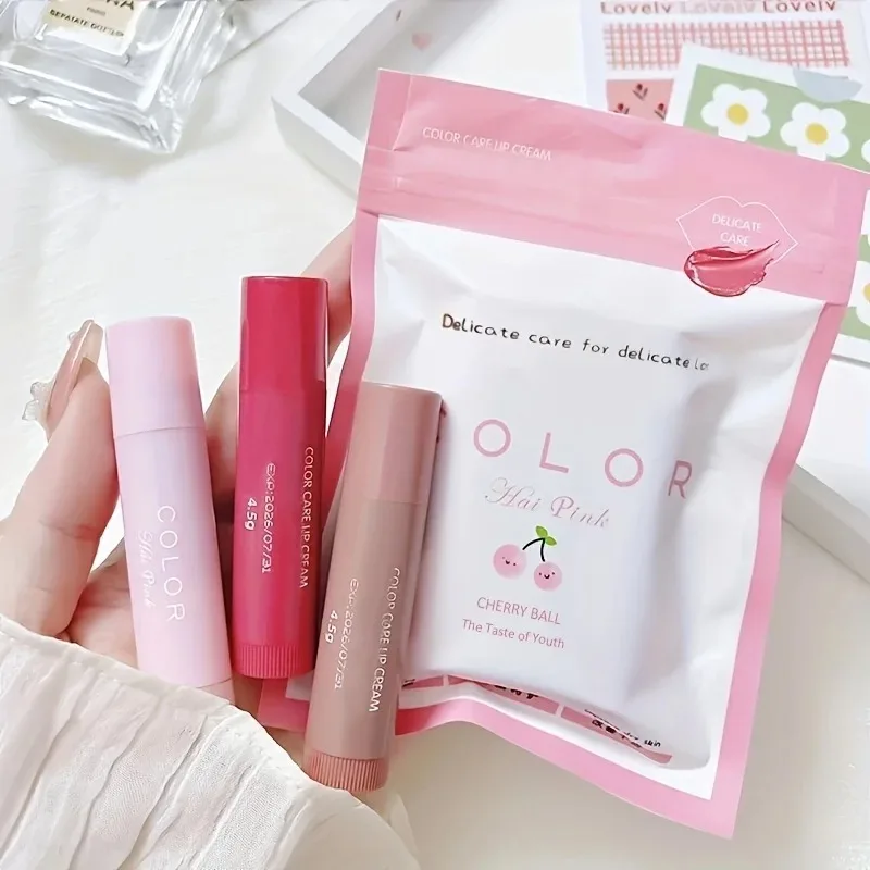 Colored Lip Balm Moisturizing Beauty Health Easy Carry Anti-Dry Anti-Cracking Diluting Lip Lines Tint Makeup Lip Care Cosmetics 4