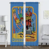Elegant Room Curtains for Camera Child Student Stay Positive Window Curtain Partition Home Interior Curtains 2 Pieces Shades 2