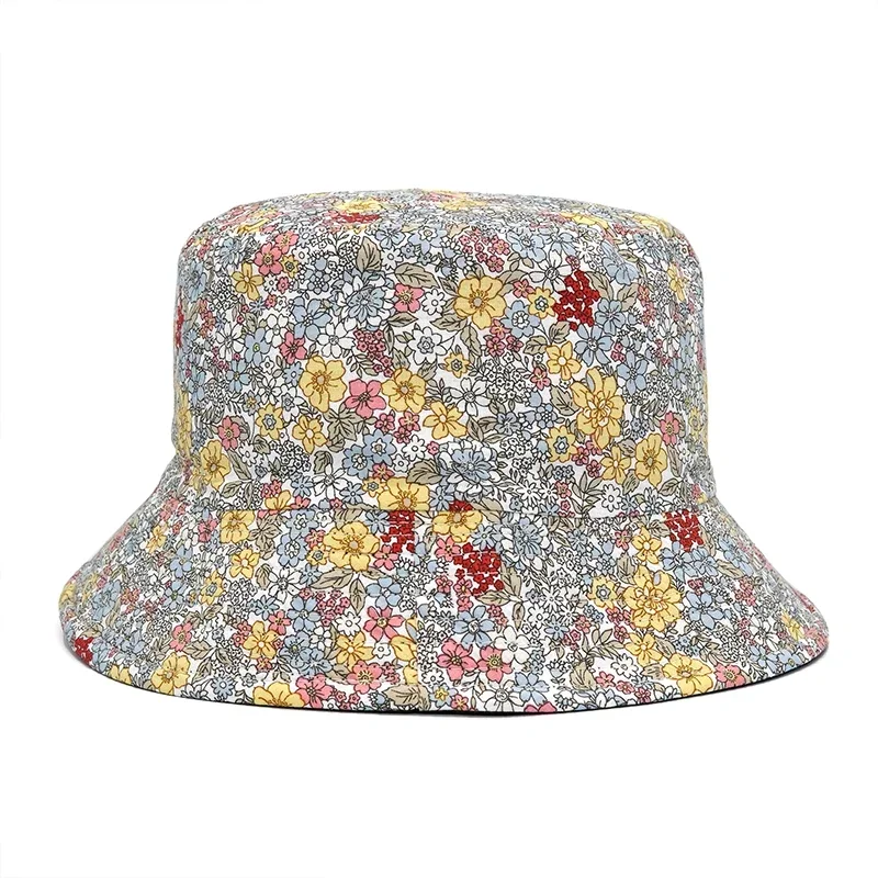 Reversible Bucket Hats Floral Print Sunscreen Men Women Fisherman Cap Cotton Panama Fashion Double Side Anti-sun Sun Hat Outdoor bucket hat