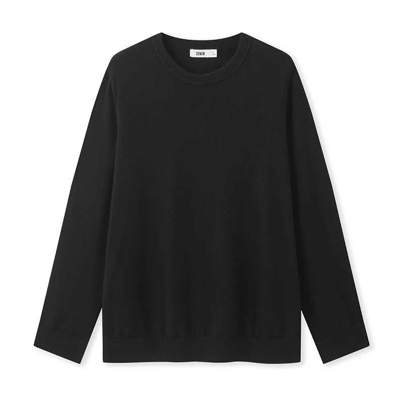 Semir Sweater Männer 2024 Winter neue maschinen wasch bare Basis Wolle Pullover einfarbig Innen bekleidung einfache vielseitige Pullover