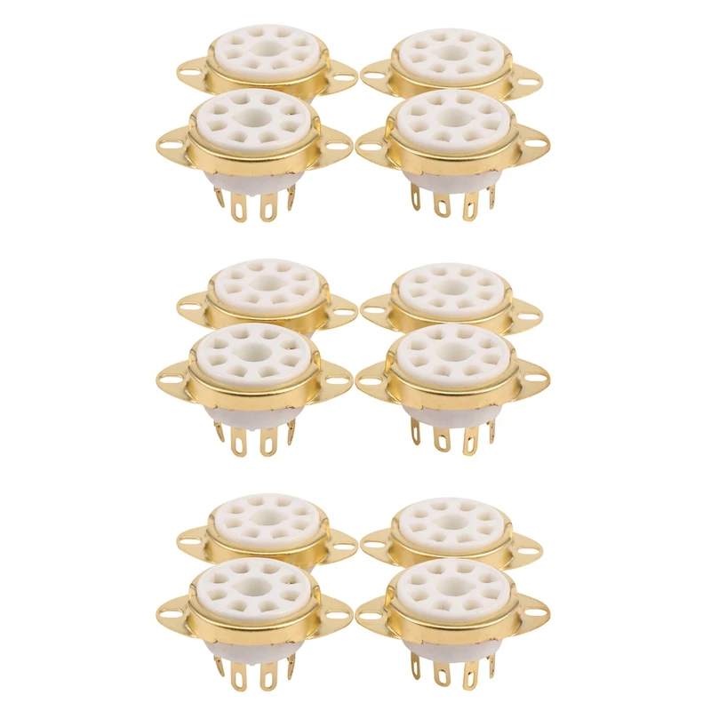 

ABGZ-12PC 8 Pin Ceramic Socket Tube Top Vacuum Octal Value For KT88 EL34 6V6 6650 274B