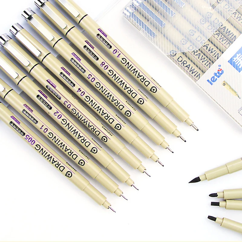 1Pcs Charting Waterproof Fine Line Sketching Markers Different Tip Black Fineliner Art Stylographs Drawing Pens LT-112 2