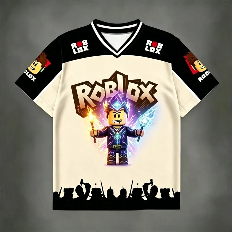 Roblox-Inspired Kids Cosplay Cartoon 3D Print T-Shirt - Casual Short Sleeve Streetwear