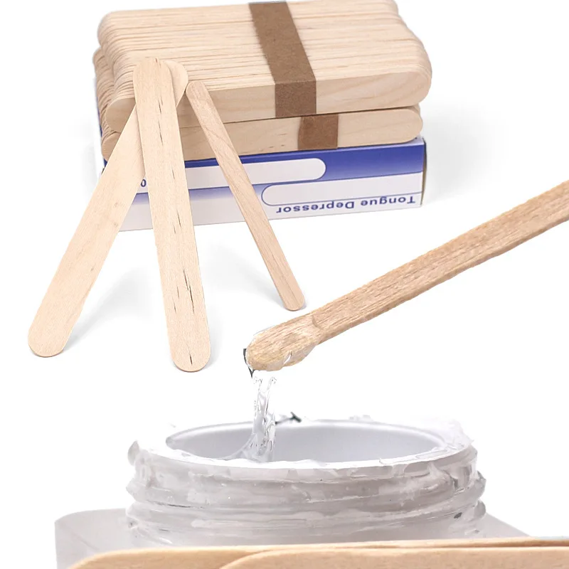 100/200/500pcs  Disposable Wooden Waxing Stick Wax Bean Wiping Wax Tool Disposable Hair Removal Beauty Body Beauty Tool 4