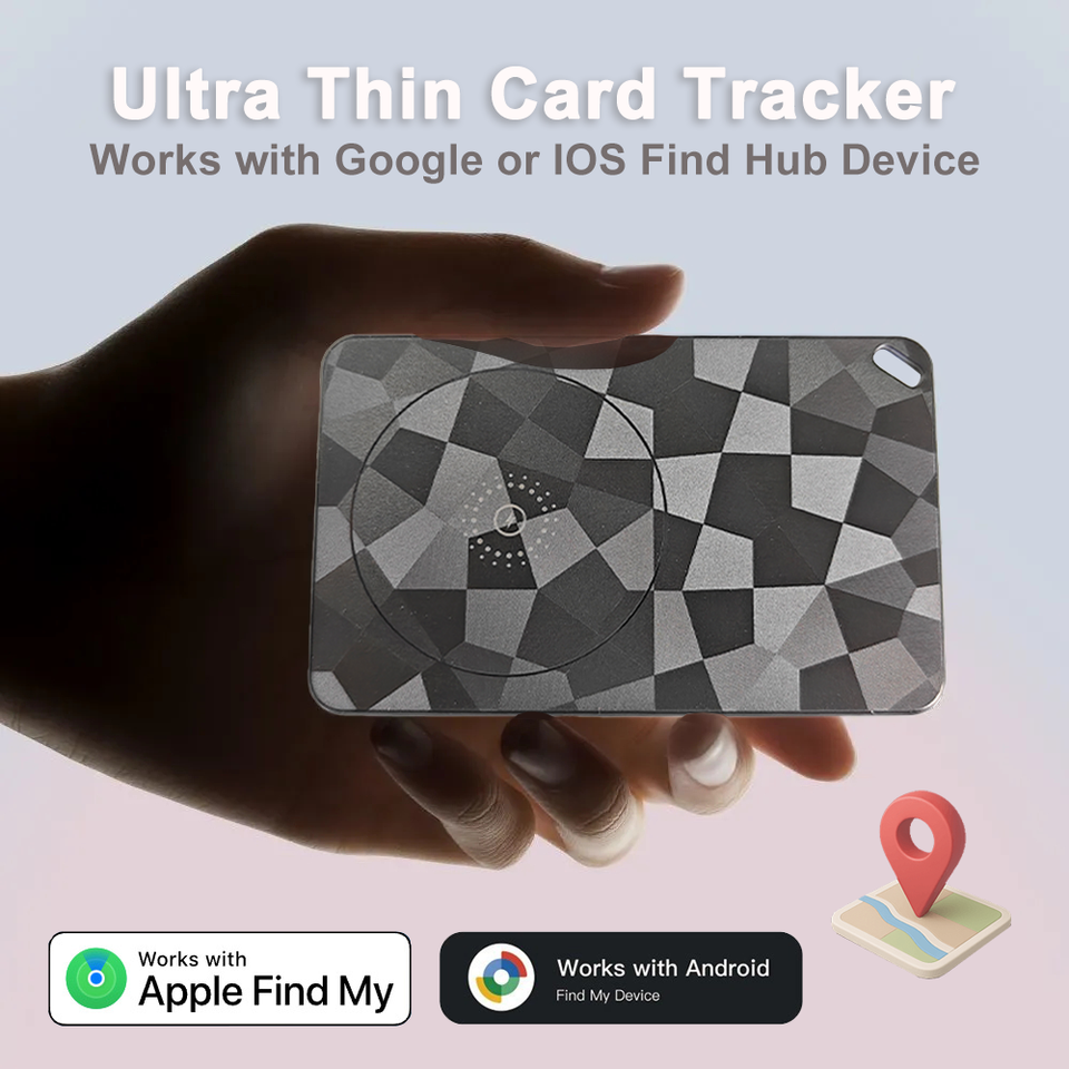 Wireless GPS Tracker Card for Apple/Android Find My Ultra Thin Locator for Keys Pets Luggage Wallet Cat Dog Wireless Charging