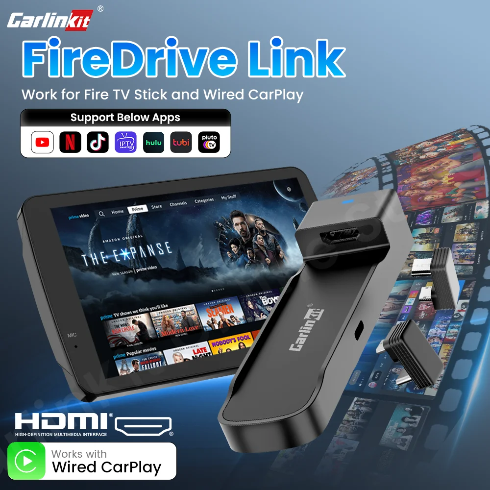 CarlinKit FireDrive Link Wired CarPlay to HDMI for Fire Tv Stick