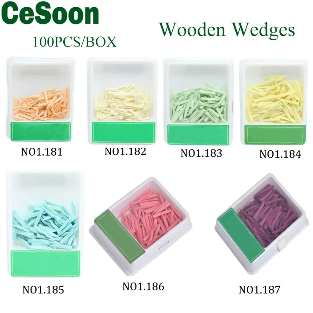 

100 Pcs/Set Dental Wooden Wedges Filling Teeth Whitening Interdental Composite Dentist Supply Dentistry Material NO 1.181-1.187
