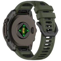 Enhanced Silicone Watch Band - QuickFit 26mm/22mm in Multiple Colors - 26mm Fenix 8 51mm (Army Green Black)