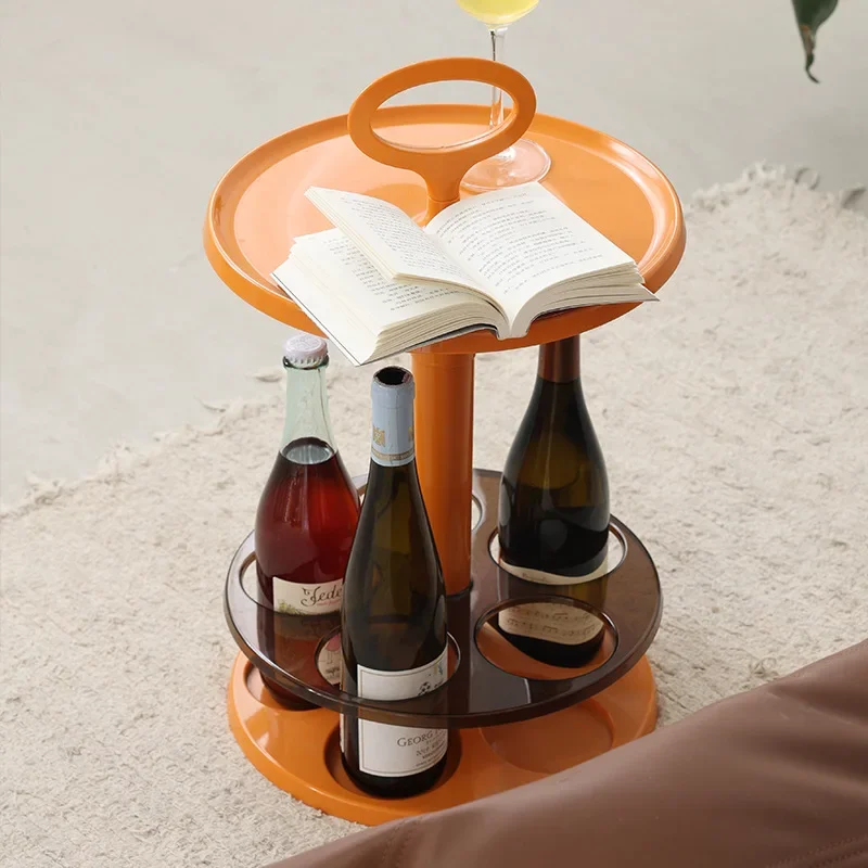 

Simple Wine Rack Sofa Side Small Table Hand Carry Small Wine Table Afternoon Tea Dining Table Convenient Furniture