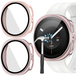 2 - Pack Tempered Glass Screen Protector and Shell Case for Smartwatch - Anti - Scratch Bumper Design (Rose Gold Pink sand)