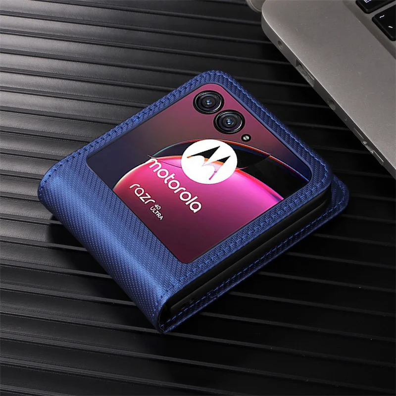 Carbon Fiber Wallet Leather Flip Case with Multi-Card Slots - Premium Phone Cover