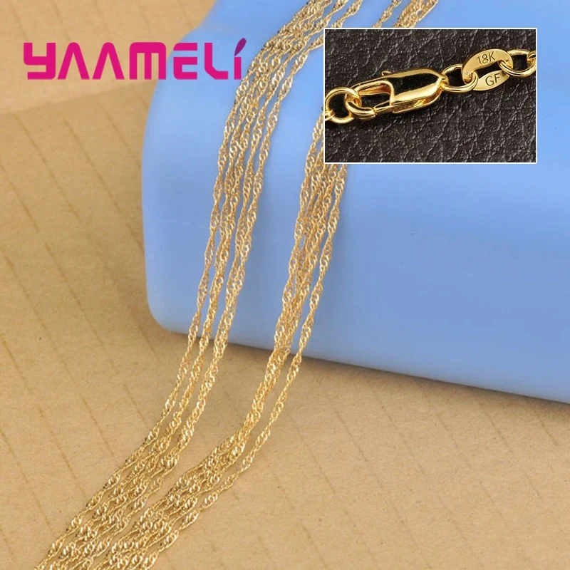 18 kg Gelbgold gefüllte Halskettenkette mit starken Karabinerverschlüssen für Männer und Frauen, Anhänger, Schmuckzubehör, 1 Stück – Detail 6