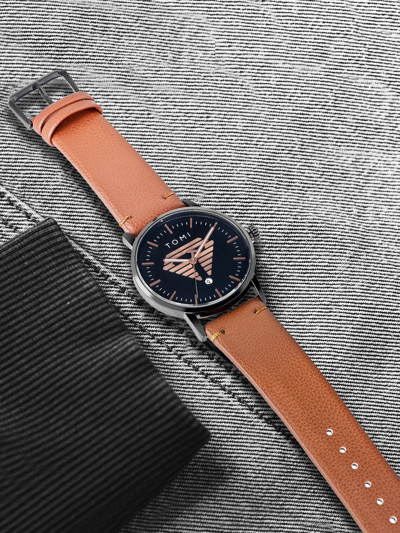 TOMI Men's Watch Minimalist Casual Business Quartz Watch Luxury Fashion Men's Leather Quartz Watch Clock Gift