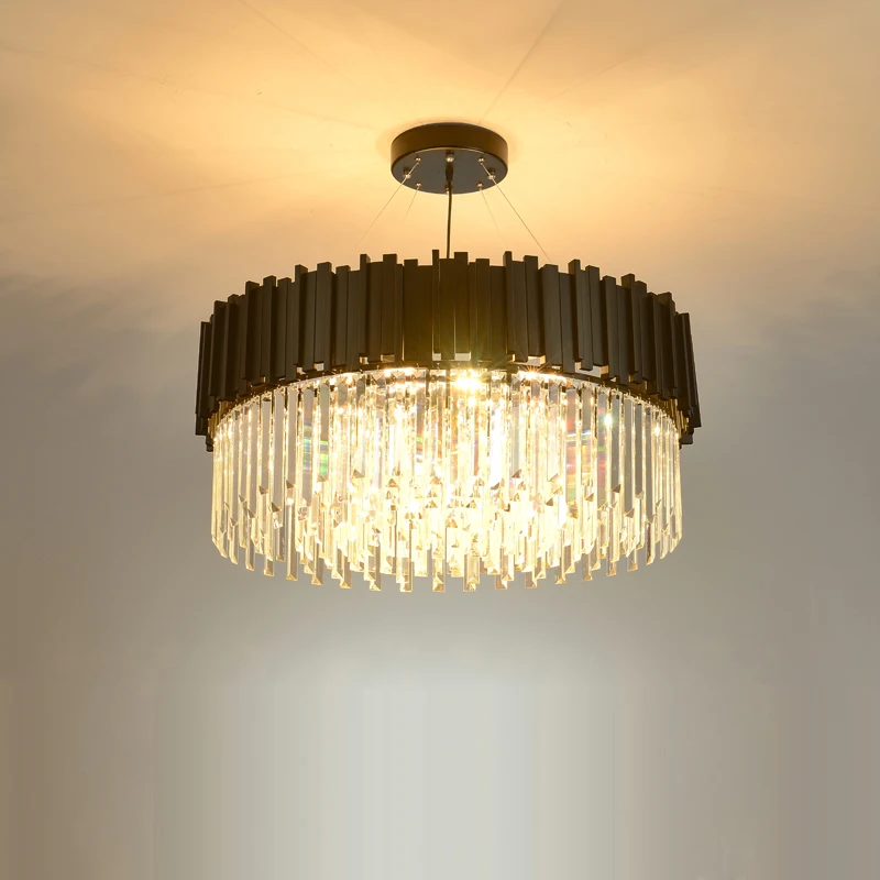 Люстра Светодиодная в стиле пост-модерн круглая Подвесная лампа из нержавеющей