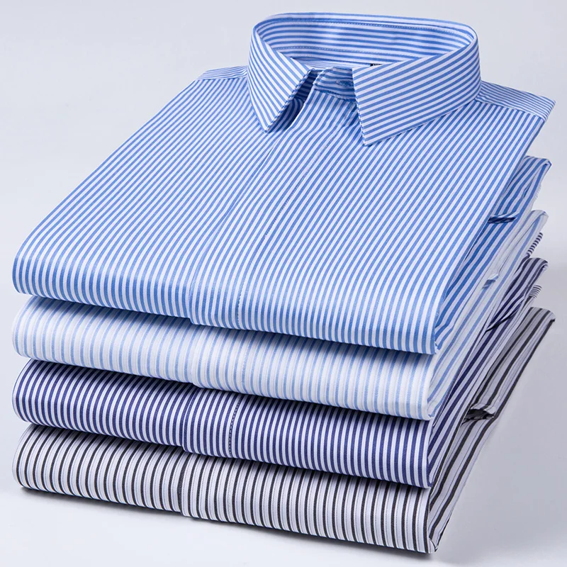 Men Shirt Stretch Anti-Wrinkle Men's Modal Cotton Soft Comfortable Business Social Tops Office Wear Classic Style