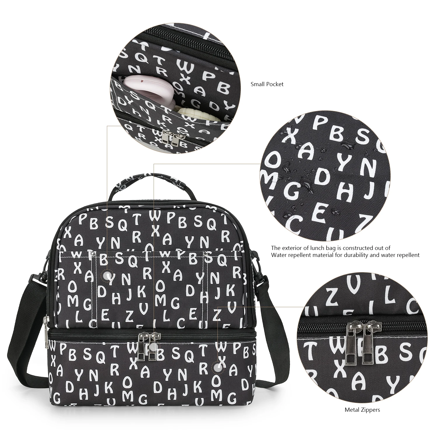 Breast Pump Bag Cooler Compartment Moistureproof Bag Double Layer for Mother Breast Milk Pump Lunch Bag Outdoor Working 4