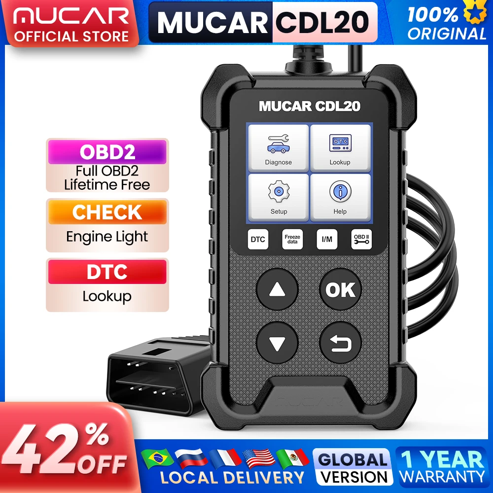 Mucar cdl20 obd2 scanner auto scan tools auto code leser auto scanner check motor pk elm327 lebenslang kostenlos