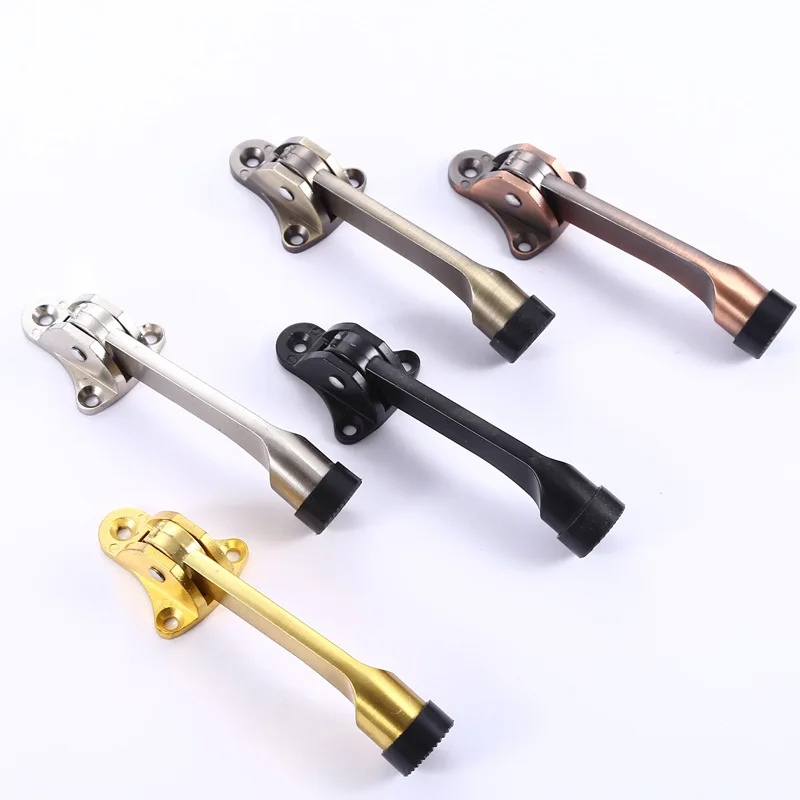 Magnetic Door Stopper Brushed Door Holder Catcher Rubber Buffer Wall Floor Mounted Stopper Home Holder