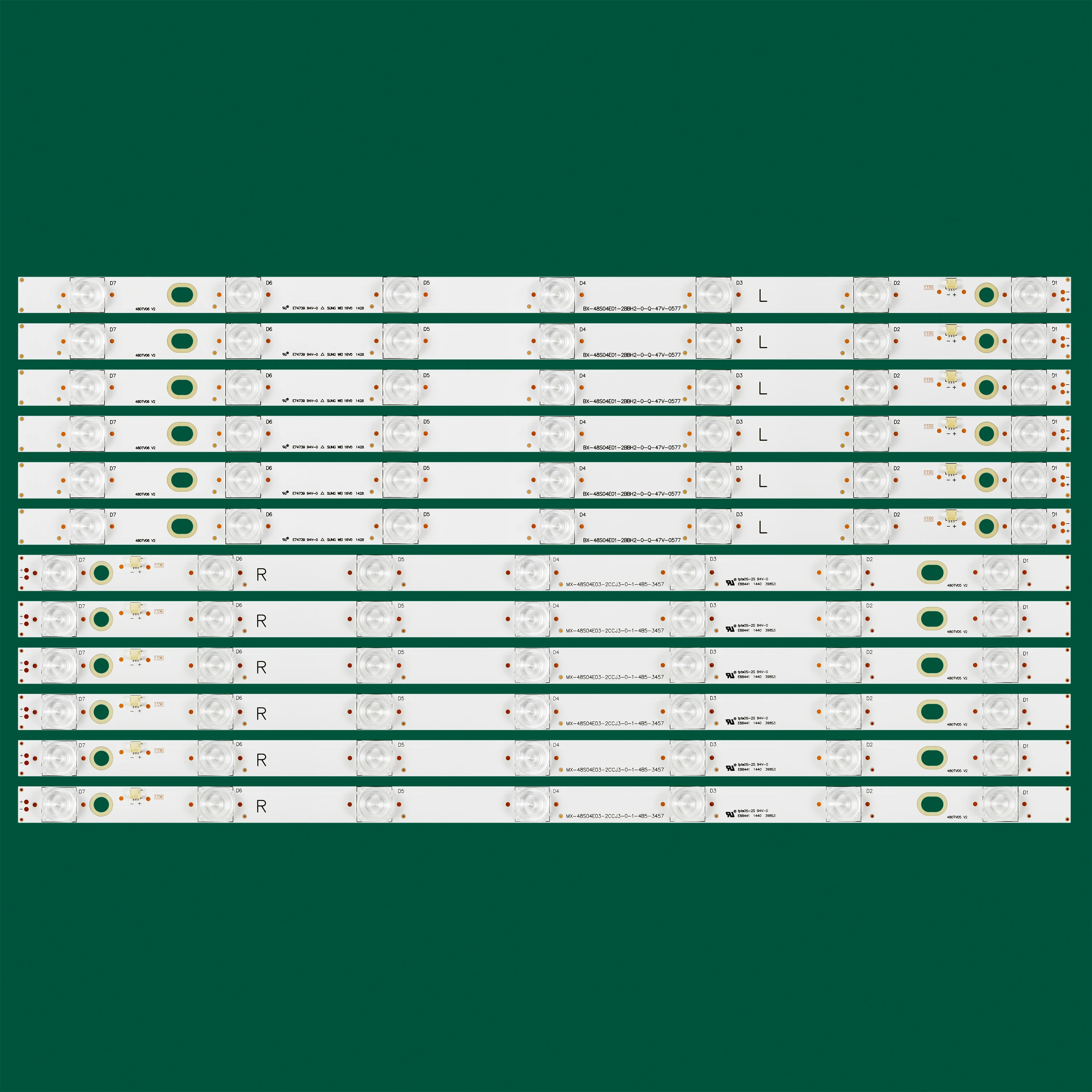 파나소닉 TX-48AS640B TX-48AX630B TX-48AX630E TX-48AXW634 TX-48AXR630 TH-48AX670 480TV05 V2 R 480TV06 V2 L용 12개 LED 스트립