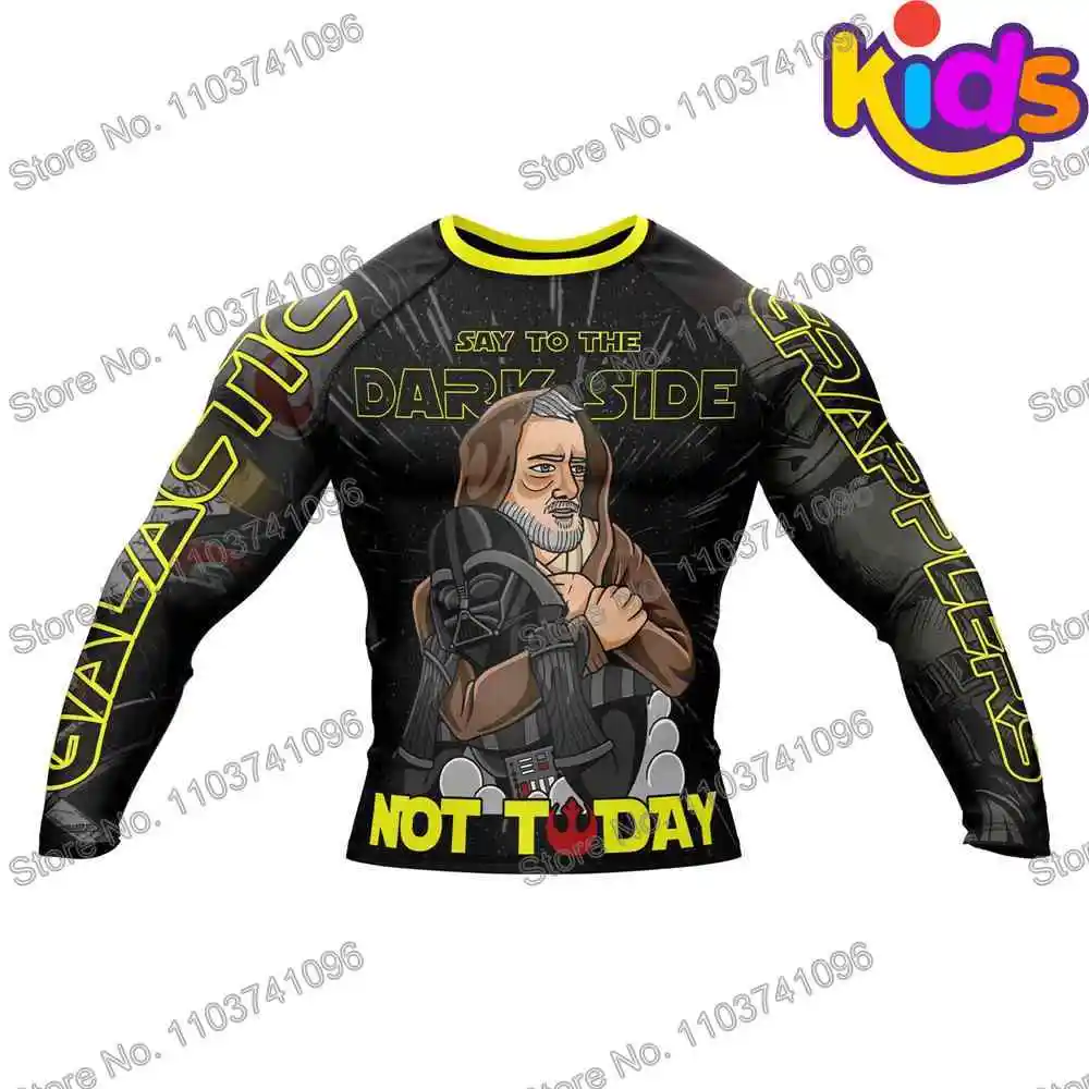 Kids Christ Choke Diving T-Shirt Tight Long Sleeve Boys Rash Guard BJJ MMA Swimwear Surf Clothing Beach Floatsuit Girls Tops