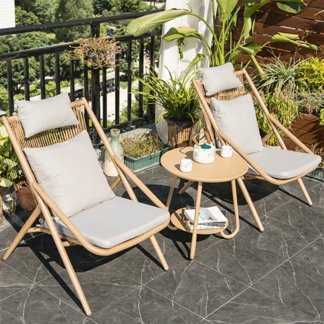 Chaise à dossier de balcon en rotin, canapé paresseux moderne et simple,  fauteuil inclinable d'extérieur, chaise de jardin, chaise de camping de  luxe, loisirs à la maison - AliExpress