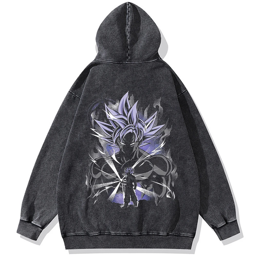 

Dragon Ball Graphic Printed Pullover Cartoon Hoodie Streetwear Men Washed Harajuku Cotton Sweatshirt Vintage Men Hip Hop Hoodie