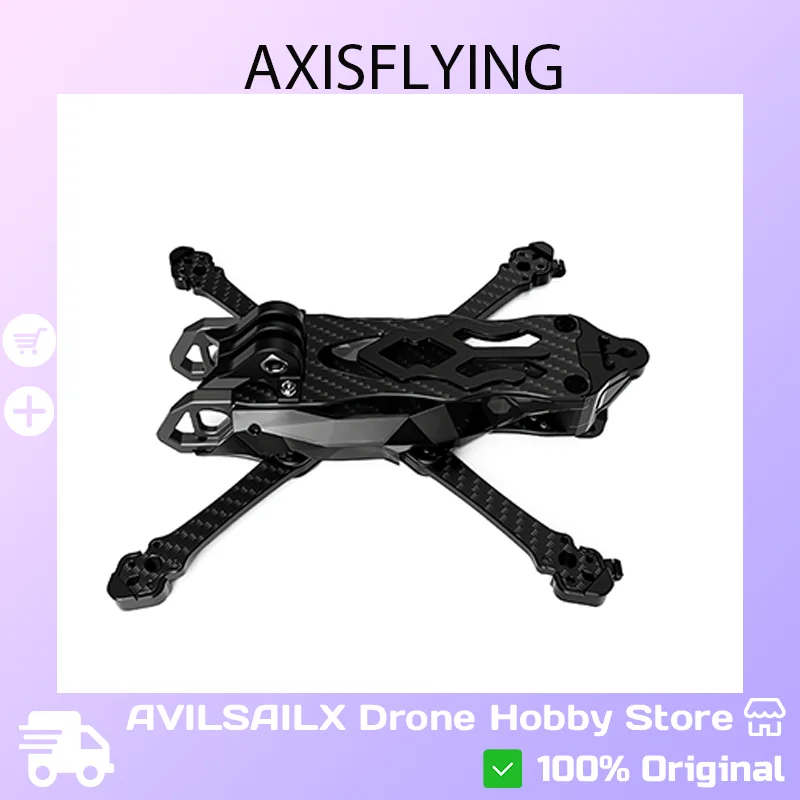 Axisflying Manta 30 6inch FPV Drone Frame Kit Carbon Fiber Lightweight for Freestyle Long Range RC Quadcopter
