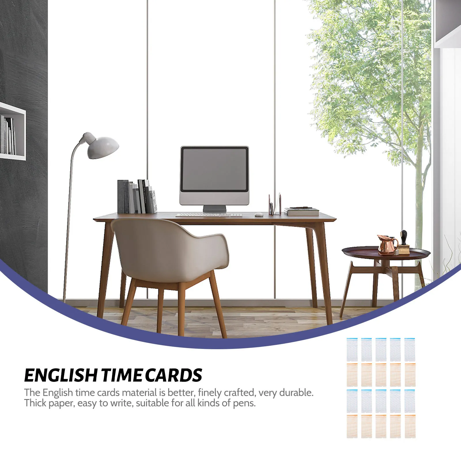 100매 출석 카드 종이 직원용 양면 시간 카드 사무용품 휴대용 쓰기 쉬운 시트