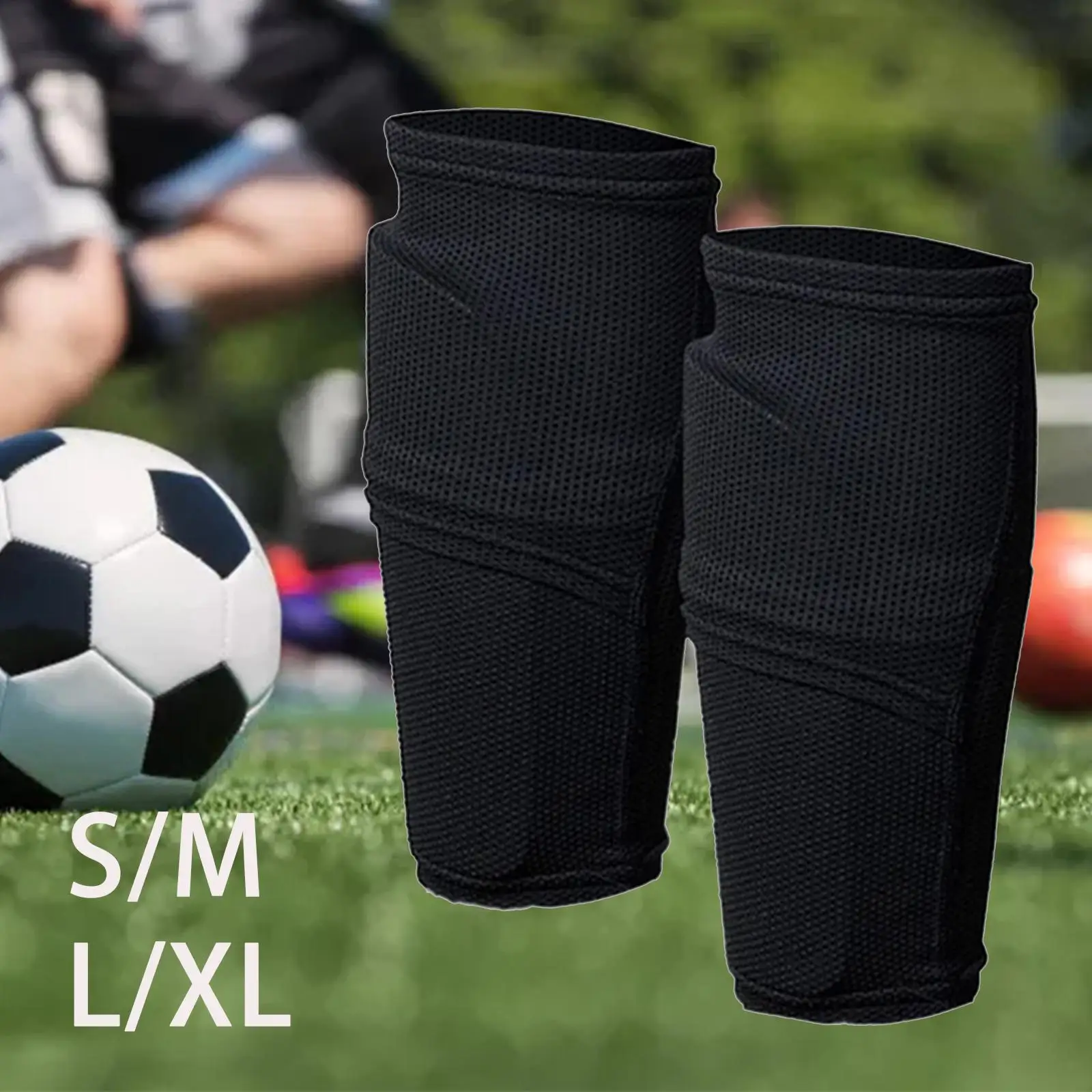 Soccer Shin Guard Socks Soccer Shine Pads AntiSlip Cut Soccer Socks Leg Sleeves