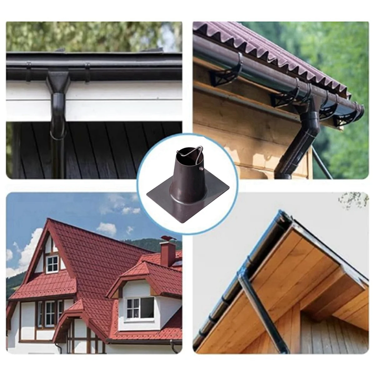 BAAU 2X Rain Chain Gutter High-Quality Arched Rain Chain Gutter Adapter for Rainwater Pipe Outlet