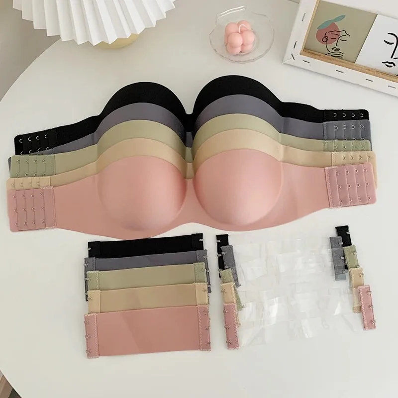Womens Bra Invisible Push Up Strapless Seamless Solid Without Straps Bralette Lingerie