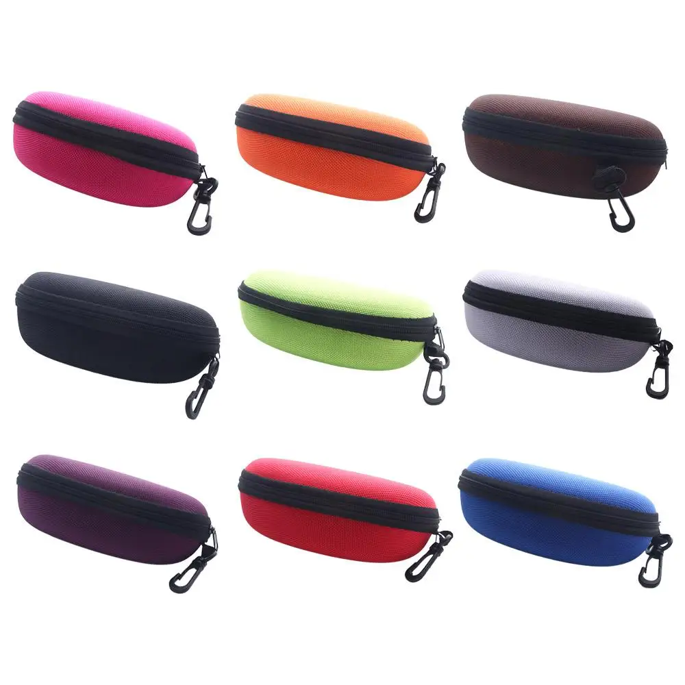 

Multi-color Zipper Box Eyeglasses Protector Case with Hook Men Women Hard Case Sunglasses Bag Eye Glasses Box Shell Clam Pouch