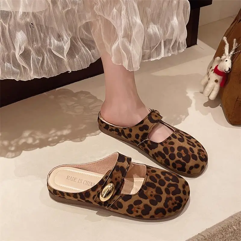 High Quality Boston Style Classic Sandals Retro metal buckle Comfortable Soft imitation Cow Suede Buckle Cork Slipper