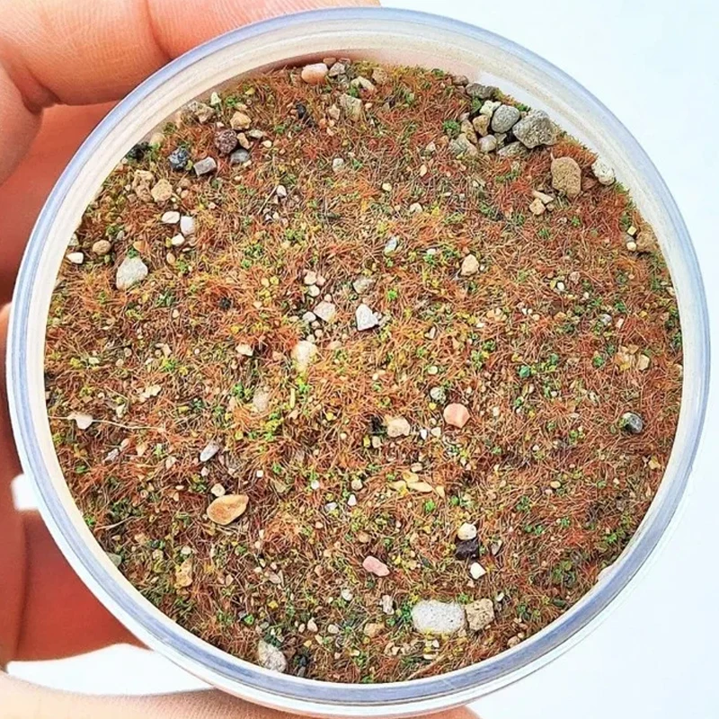 1.058oz/bag DIY Model Mixed with Stone Grass Powder,Simulating Lawn,Sand Table Miniature Landscape Layout with Stone Vegetation