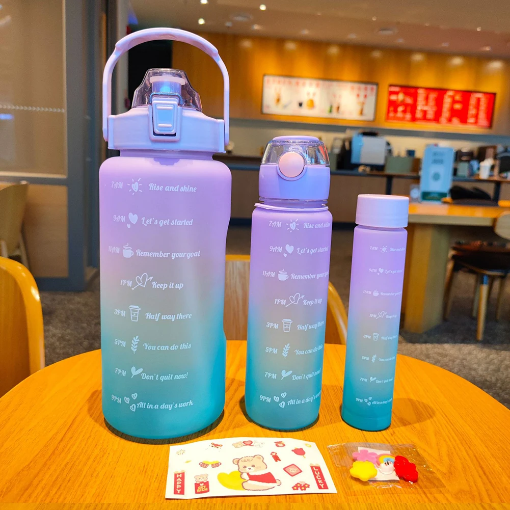 3pcs/Set Sports Large Capacity Water Bottle School Girl Children