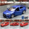 1/41 Mitsubishi Lancer Evolution EVO X Toy Car Model For Children Welly Diecast Race Vehicle Miniature Pull Back Collection Gift 1