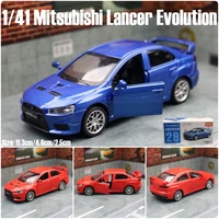 1/41 Mitsubishi Lancer Evolution EVO X Toy Car Model For Children Welly Diecast Race Vehicle Miniature Pull Back Collection Gift 1