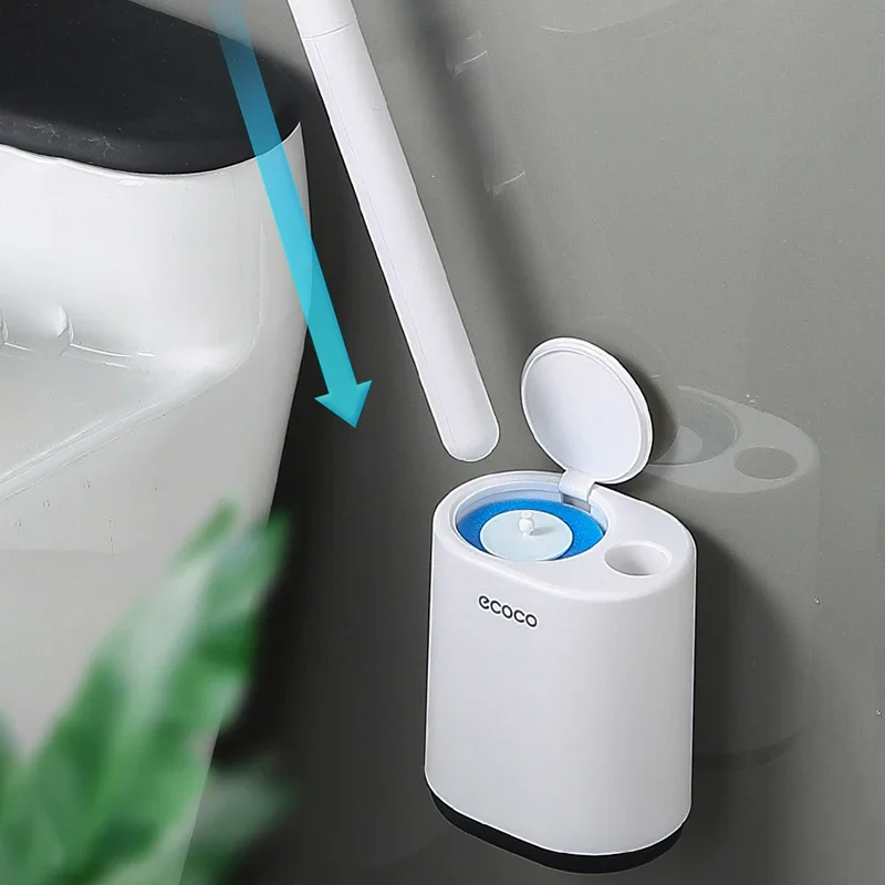 IZEFS Disposable Toilet Brush Wall-Mounted Cleaning Brush Cleaning Liquid WC Replacement Head Bathroom Accessories Disposable Toilet Brush