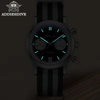 ADDIESDIVE Top marque homme montre BGW9 Super lumineux 10Bar étanche bulle miroir verre VK64 chronographe Quartz acier montre-bracelet 3